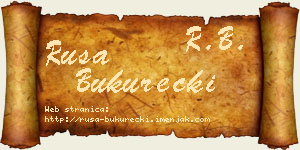 Rusa Bukurecki vizit kartica